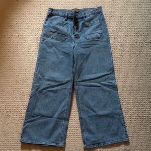 J Crew Point Sur Wide Leg Blue Jeans
